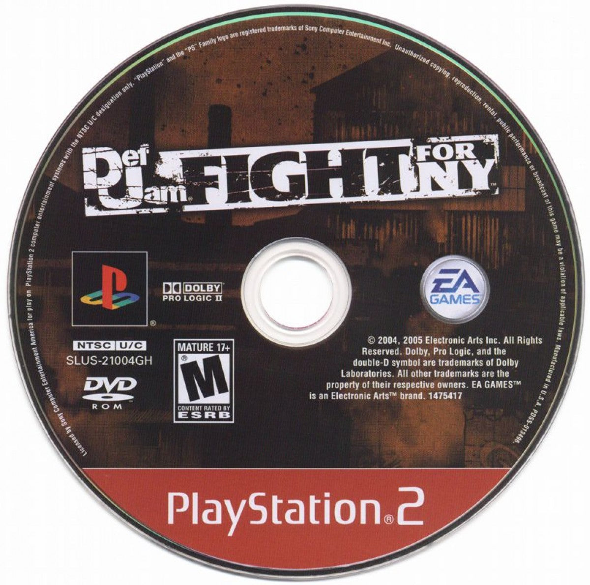 Def Jam: Fight for NY Greatest Hits edition for PlayStation 2 hip hop fighting game featuring rap artists street brawling wrestling martial arts moves story mode multiplayer battles disc