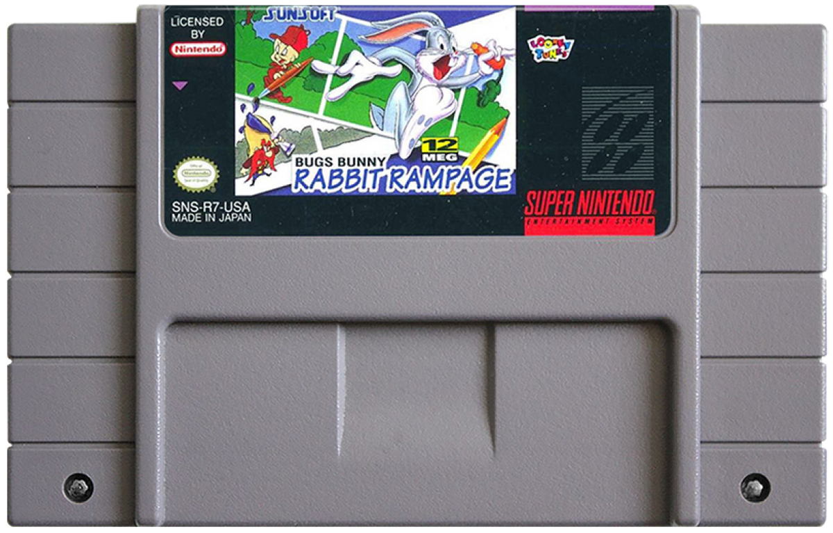 Bugs Bunny Rabbit Rampage cartridge for Super Nintendo Entertainment System (SNES) retro video game