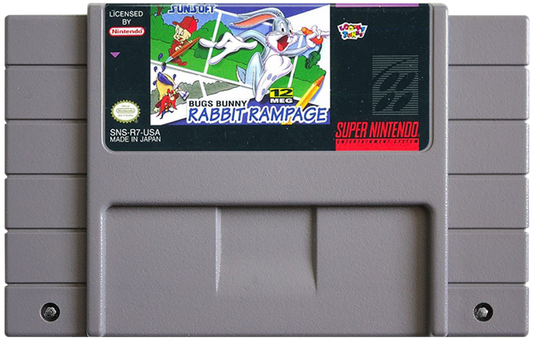 Bugs Bunny Rabbit Rampage cartridge for Super Nintendo Entertainment System (SNES) retro video game