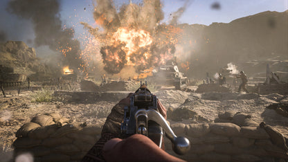Call of Duty Vanguard game for the Xbox One featuring first person shooter gameplay set in World War II with cinematic campaign missions multiplayer modes and cooperative Zombies experience across global battlefronts gameplay 