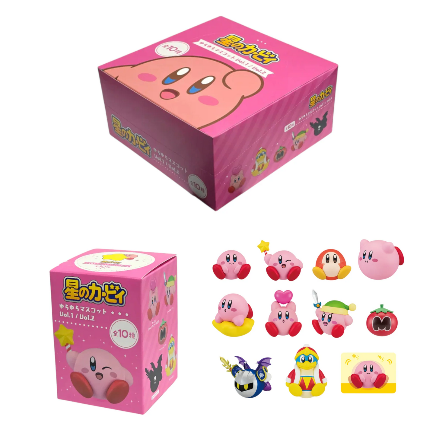 Kirby Blind Boxes Series 1 Blind Box inspired design featuring collectible video game character mystery box aesthetic adorable pink hero themed mini figures surprise assortment colorful Nintendo inspired collectibles charming display piece presentation assortmennt 