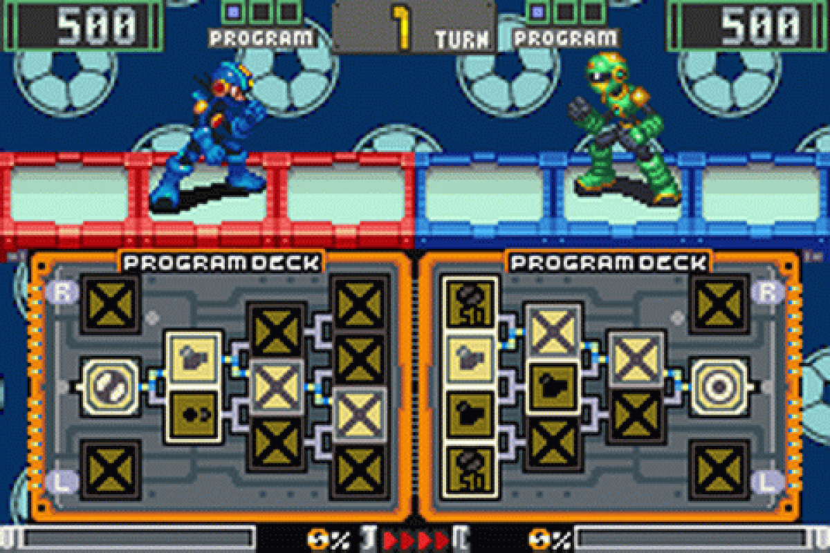 Mega Man Battle Chip Challenge Game Boy Advance GBA video game, strategy RPG, card-based battle system, handheld Capcom title gameplay
