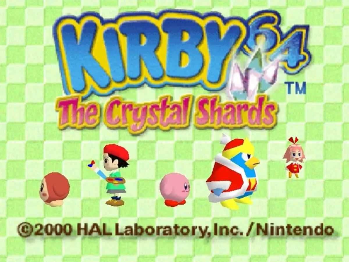 Kirby 64: The Crystal Shards Title screen for Nintendo 64 (N64) video game