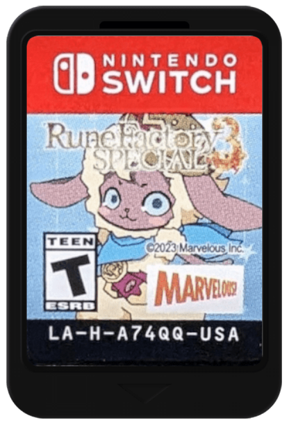 Rune Factory 3 Special Nintendo Switch NS video game featuring role playing farming simulation gameplay crop cultivation monster battles dungeon exploration crafting character relationships town building fantasy adventure and character progression Nintendo Switch gaming video game collection cartridge art