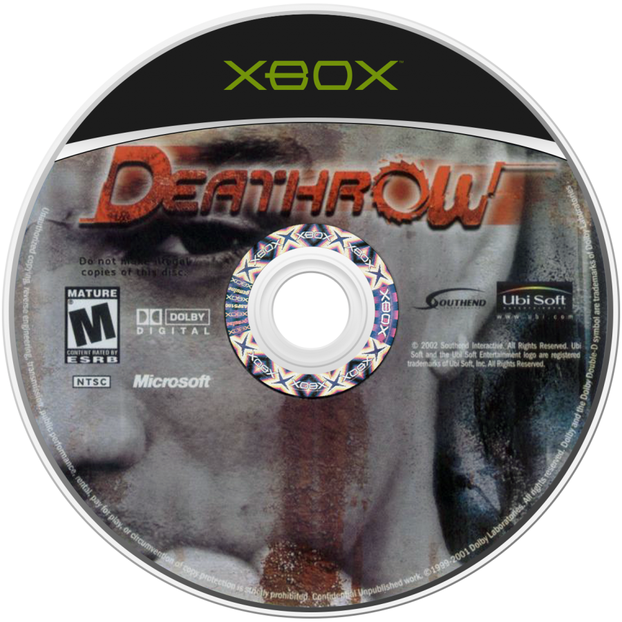 Deathrow for Xbox futuristic sports action video game featuring fast paced team combat brutal arena matches cyberpunk style presentation and cult classic Xbox gameplay experience disc