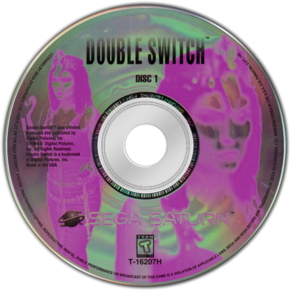 Double Switch Sega Saturn full motion video FMV interactive movie puzzle game surveillance camera switching traps gameplay starring Corey Haim suspense thriller mansion setting live action footage branching story retro gaming Sega Saturn software video game title disc 