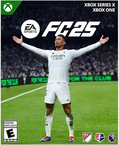 EA Sports FC 25 Xbox Series X video game, soccer sports simulation, realistic gameplay, multiplayer modes, next-generation console title front cover