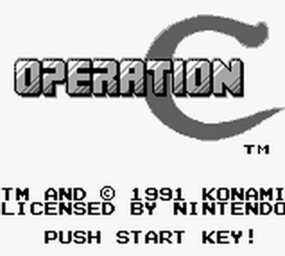 Operation C title screen for Game Boy (GB) video game