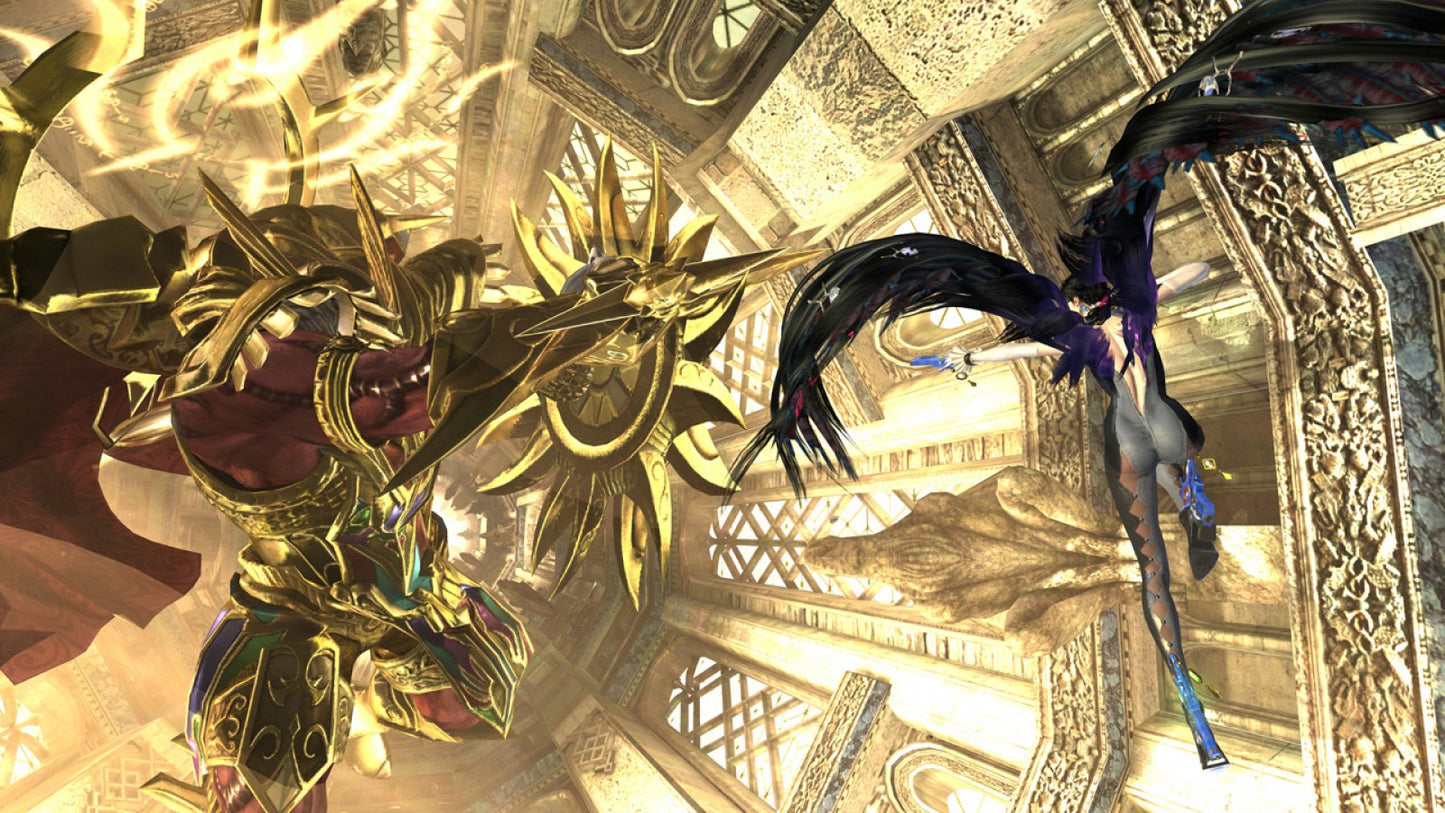 Bayonetta 2 Nintendo Wii U cover art for retro video game enthusiasts featuring stylish action gameplay fast paced hack and slash combat supernatural abilities cinematic boss battles fantasy adventure elements combo driven mechanics and collectible gaming appeal gameplay