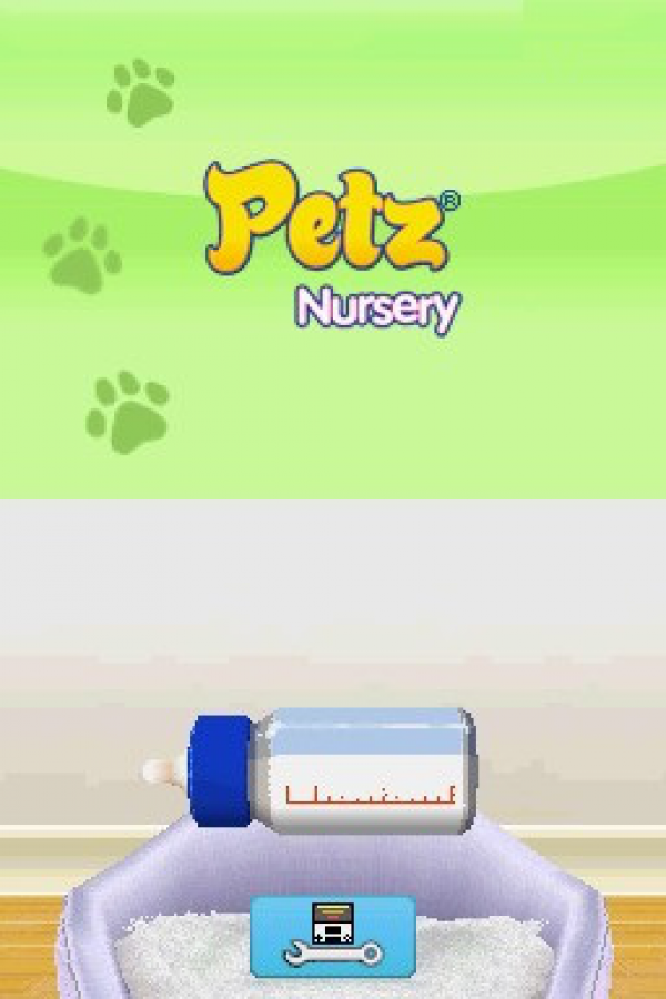 Petz: Nursery title screen for Nintendo DS (DS) baby care simulation video game