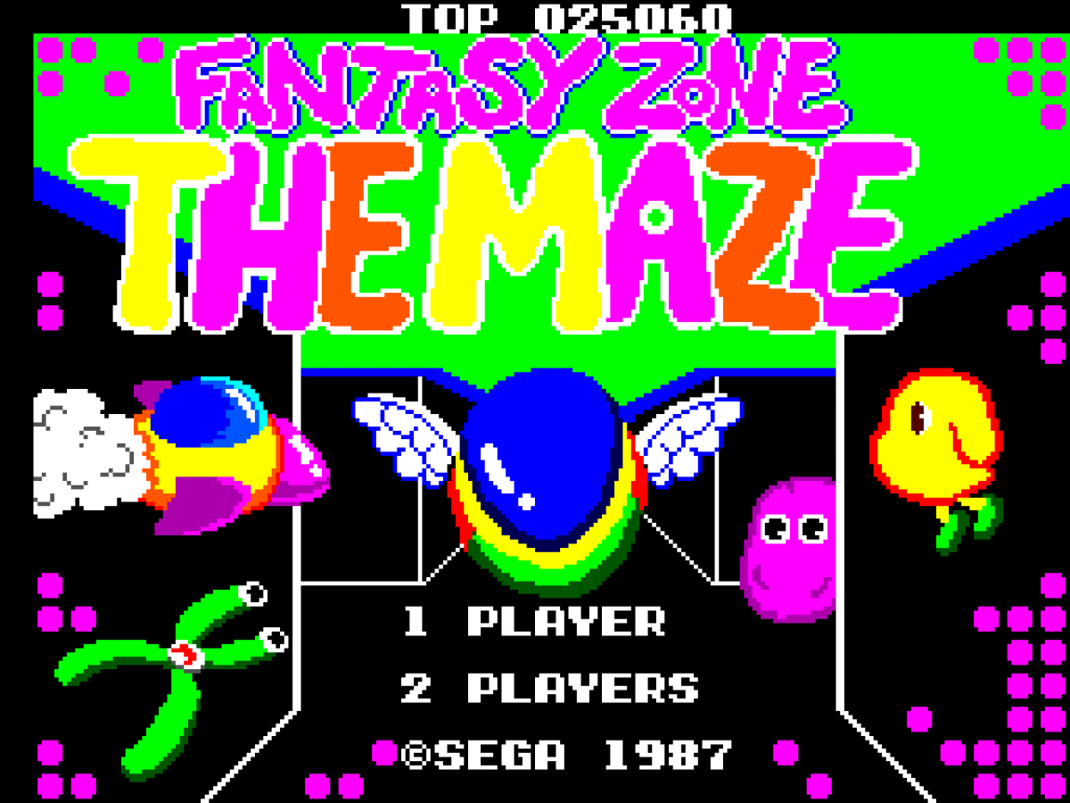 Fantasy Zone: The Maze Sega Master System SMS for arcade maze action video game fans featuring colorful maze levels Opa-Opa gameplay enemy encounters power ups collectible items challenging stages fast paced arcade action and classic Sega Master System gameplay collectible retro gaming appeal gameplay