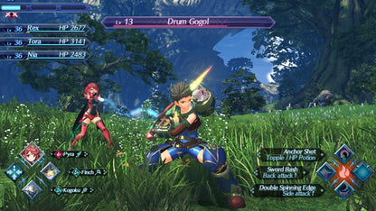 Xenoblade Chronicles 2 [Special Edition Steelbook] for Nintendo Switch (NS) featuring a massive action RPG adventure across the world of Alrest with real time combat and Blade companions; includes the collectible steelbook case from the special edition for fans and collectors of this Switch epic gameplay screenshot
