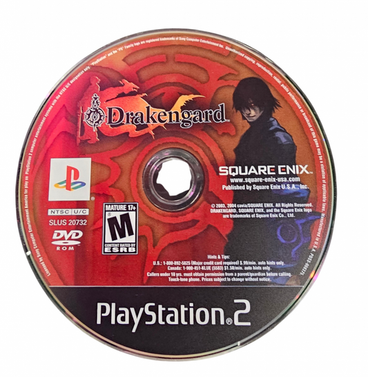 Drakengard PS2 Sony PlayStation 2 action RPG fantasy dark storyline dragon riding aerial combat hack and slash ground battles Square Enix story driven gameplay multiple endings medieval setting retro gaming PlayStation 2 software video game title disc