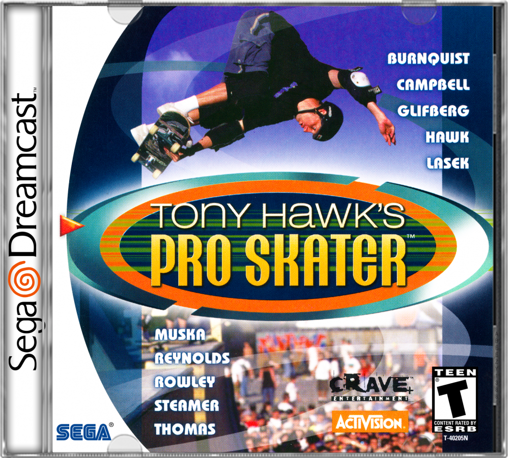 Tony Hawk's Pro Skater cover art for Sega Dreamcast (DC) video game