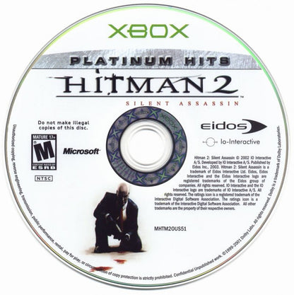 Hitman 2 Silent Assassin for Xbox (Xbox), disc stealth action video game.
