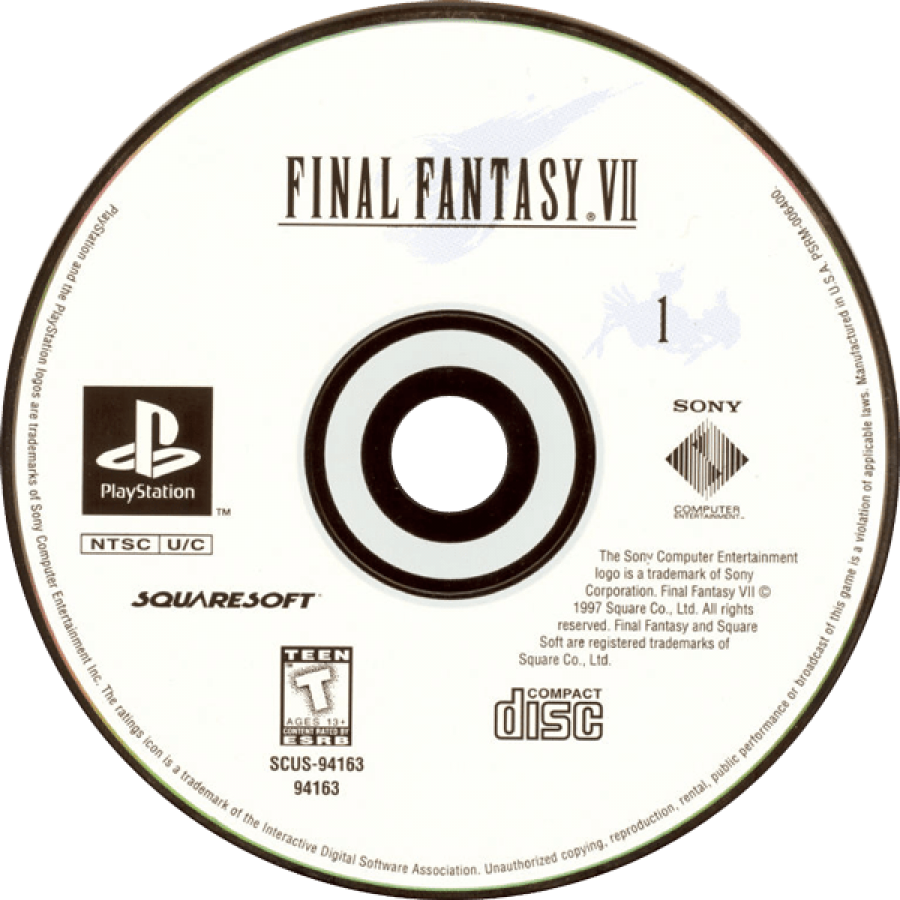 Final Fantasy VII Disc 1 for PlayStation 1 (PS1) retro video game