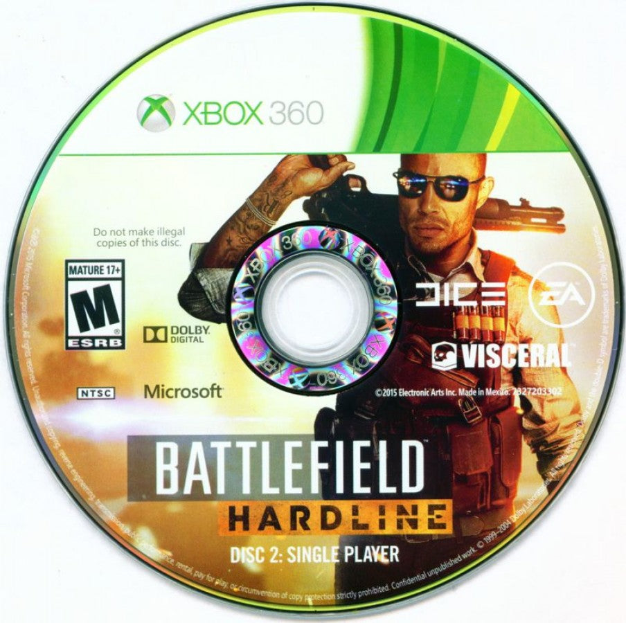 Battlefield Hardline disc 2 for Xbox 360 (X360) first-person shooter video game