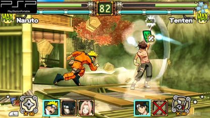 Naruto Ultimate Ninja Heroes PlayStation Portable PSP for retro video game enthusiasts featuring anime inspired fighting gameplay fast paced ninja battles special jutsu attacks character progression modes iconic Naruto characters and collectible gaming appeal gameplay