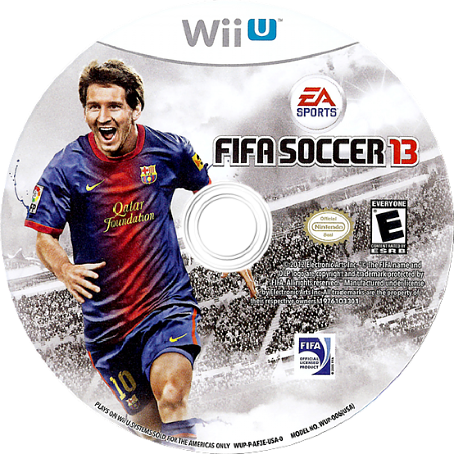 FIFA Soccer 13 disc art for Nintendo Wii U (WiiU) video game 
