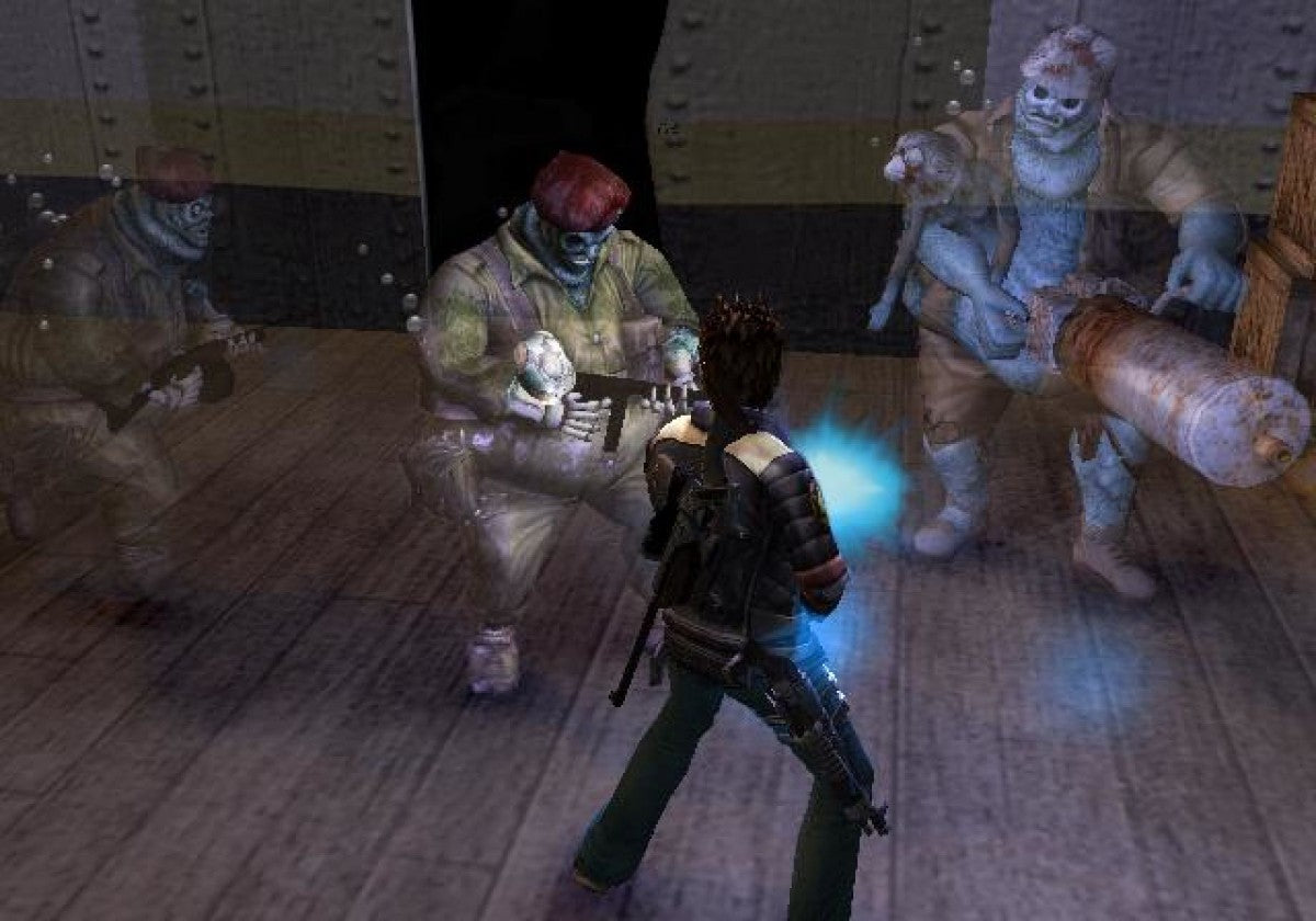 Ghosthunter PS2 Sony PlayStation 2 action adventure horror game third person shooting supernatural ghost hunting paranormal enemies puzzle solving atmospheric gameplay dark comedy elements retro gaming PlayStation 2 software video game title gameplay