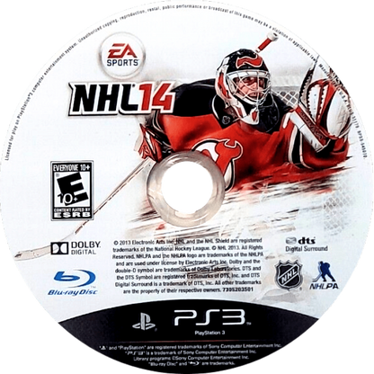 NHL 14 disc for PlayStation 3 PS3 video game