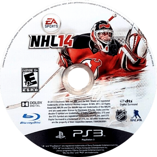 NHL 14 disc for PlayStation 3 PS3 video game