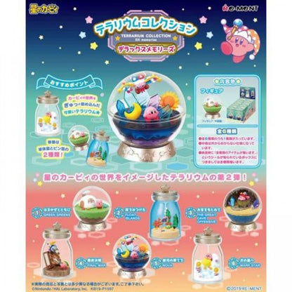 Kirby of the Stars Terrarium Collection Deluxe Memories Blind Box collectible Kirby figure featuring adorable Kirby characters detailed miniature terrarium scenes colorful designs randomized mystery packaging decorative display collectible Nintendo merchandise and fan collection appeal