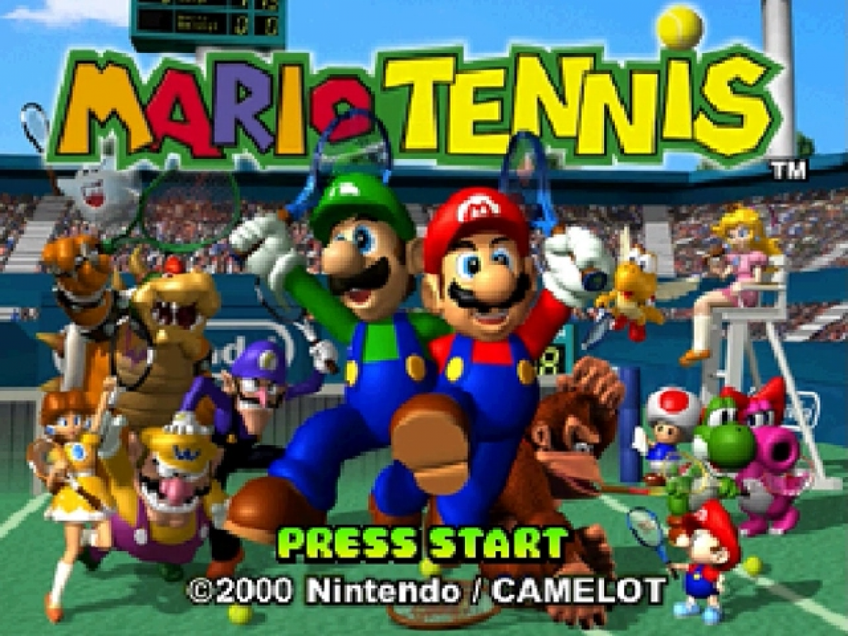 Mario Tennis title screen for Nintendo 64 (N64) video game