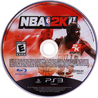 NBA 2K11 disc for PlayStation 3 PS3 video game