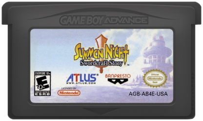 Summon Night: Swordcraft Story cartridge for the Game Boy Advance featuring action RPG gameplay with weapon crafting mechanics turn based battles character customization and a fantasy adventure storyline cartridge