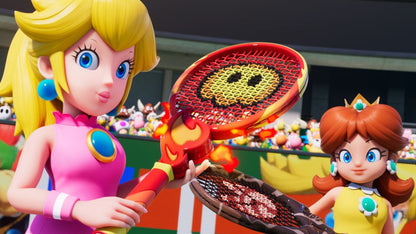 Mario Tennis Fever Nintendo Switch 2 NS2 video game featuring arcade tennis gameplay Mario characters competitive matches tennis rallies power shots special moves colorful courts multiplayer action and classic Nintendo Switch 2 sports gameplay retro video game collection collectible gaming appeal gameplay