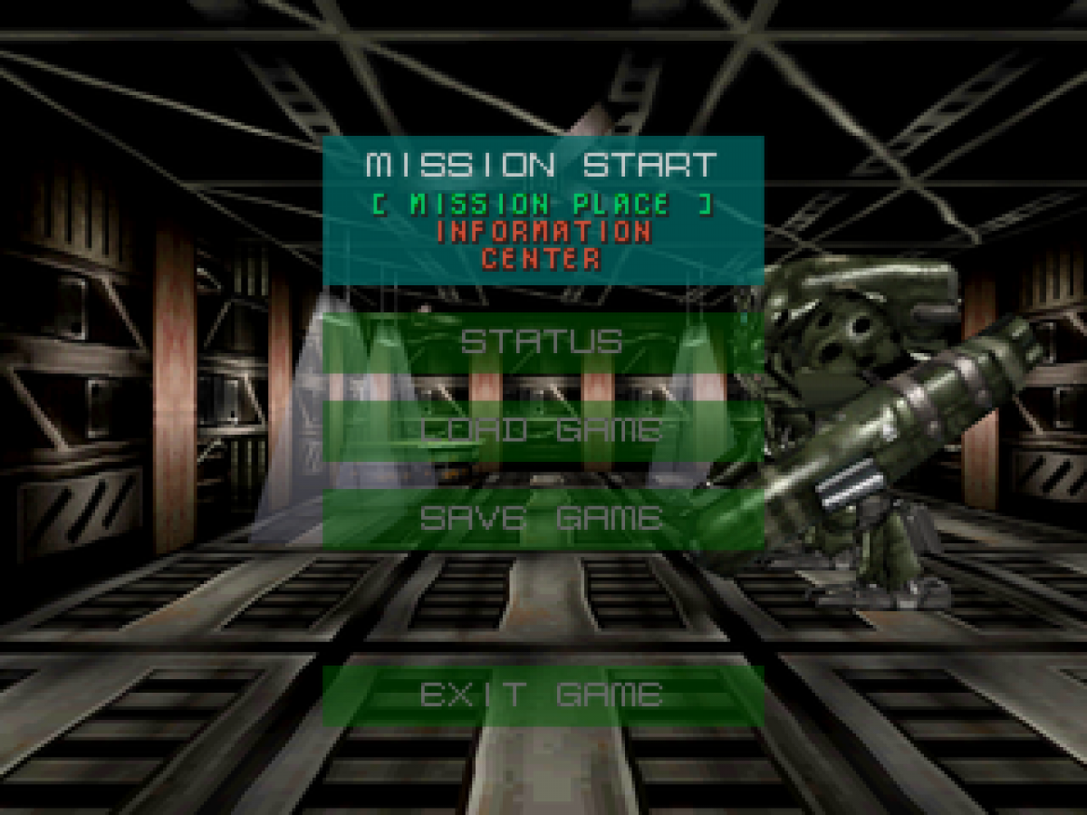Epidemic retro sci-fi vehicular combat shooter game for PlayStation 1 (PS1) title screen