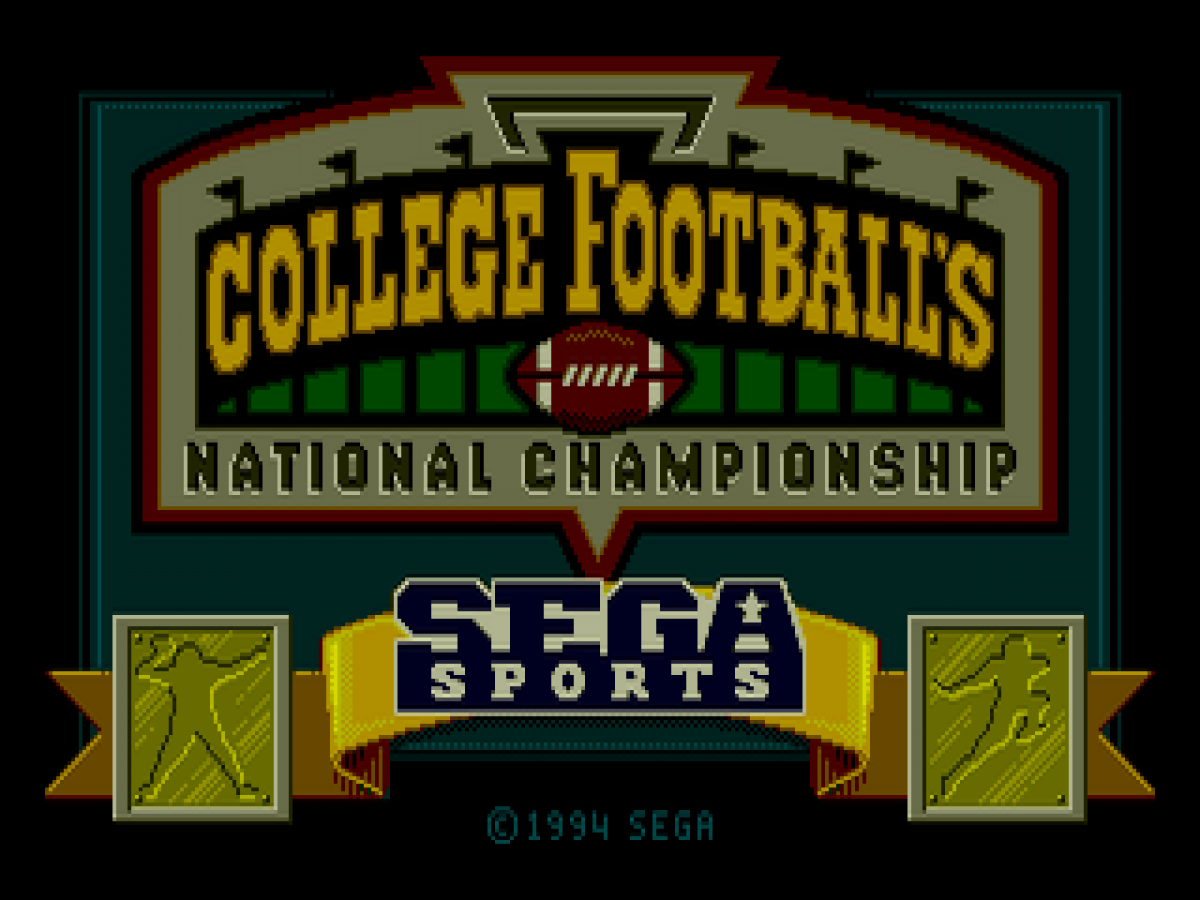 College Football's National Championship title screen for Sega Genesis (GEN) video game