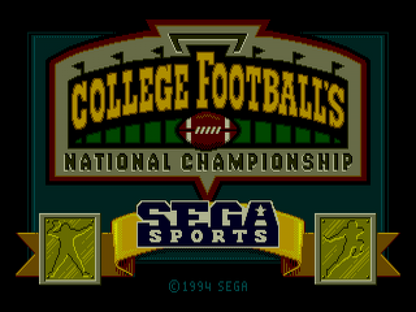 College Football's National Championship title screen for Sega Genesis (GEN) video game