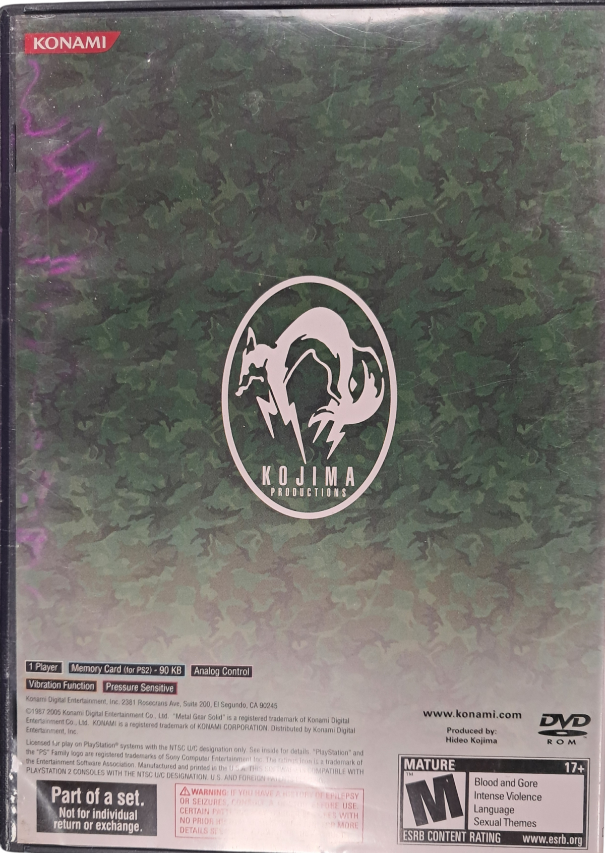 Metal Gear Solid 3 Snake Eater PS2 inspired design featuring tactical stealth action aesthetic Cold War espionage jungle survival military infiltration cinematic storytelling covert operations legendary stealth gameplay nostalgic PlayStation 2 presentation back cover