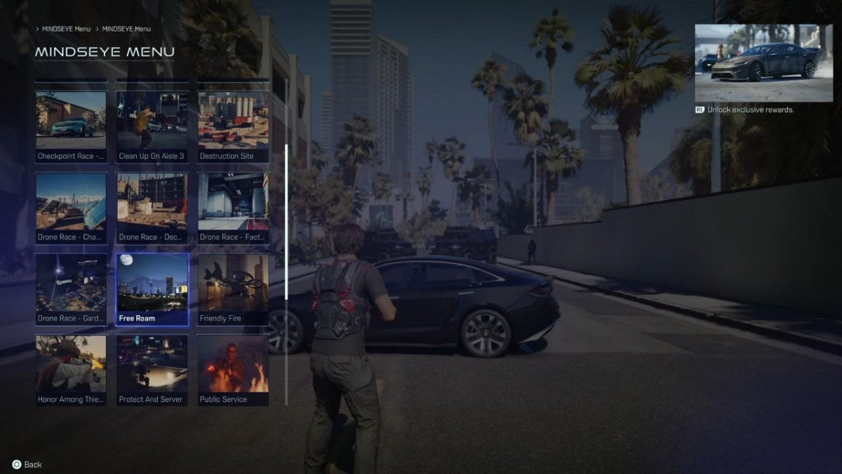 MindsEye for PlayStation 5 (PS5) at Gamers INC, featuring a high-octane, cinematic action-thriller set in a near-future world of corporate espionage, advanced robotics, and conspiracy-driven combat from the visionary creators of the "Everywhere" platform gameplay screenshot