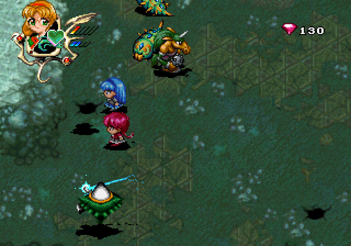 Magic Knight Rayearth Sega Saturn action RPG anime based fantasy adventure CLAMP storyline real time combat exploration magic attacks Working Designs localization colorful Japanese RPG retro gaming Sega Saturn software video game title gameplay