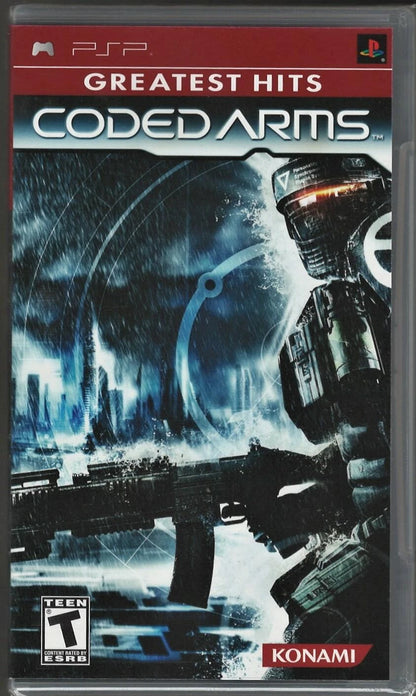 Coded Arms [Greatest Hits] – PlayStation Portable (PSP) cover art for first-person shooter video game
