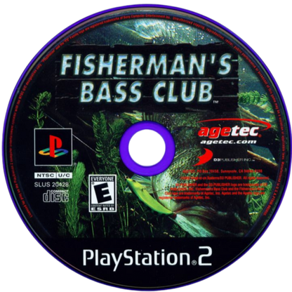 Fisherman's Bass Club disc for PlayStation 2 (PS2) freshwater bass fishing sports simulation video game