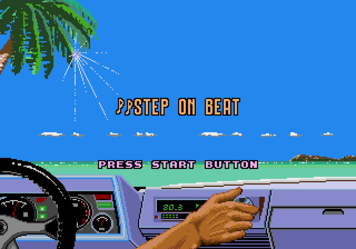 OutRun Sega Genesis video game, classic arcade racing, high-speed driving gameplay, retro Sega console title gameplay