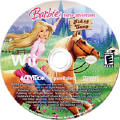 Barbie Horse Adventures: Riding Camp disc cover art for Nintendo Wii (Wii) video game