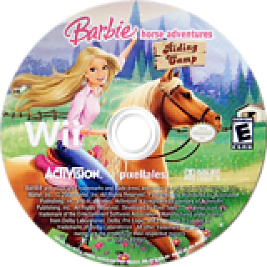 Barbie Horse Adventures: Riding Camp disc cover art for Nintendo Wii (Wii) video game