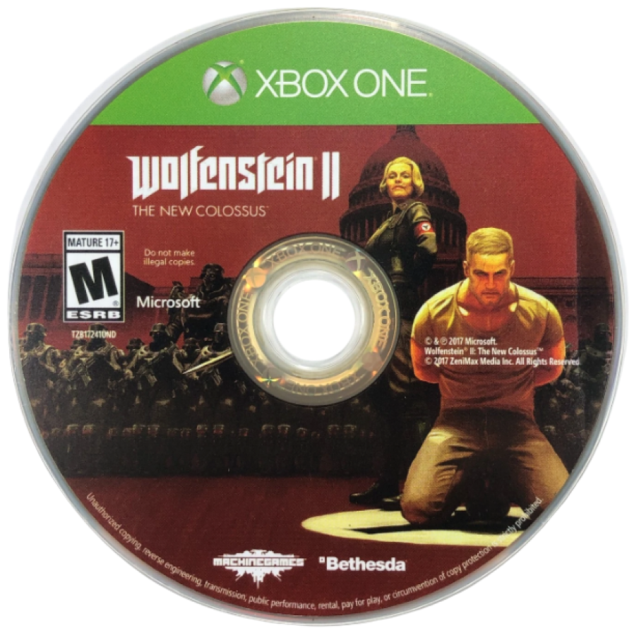 Wolfenstein II: The New Colossus – Xbox One (XONE) disc for sci-fi first-person shooter video game