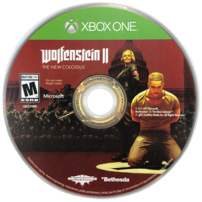 Wolfenstein II: The New Colossus – Xbox One (XONE) disc for sci-fi first-person shooter video game