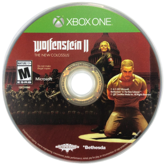Wolfenstein II: The New Colossus – Xbox One (XONE) disc for sci-fi first-person shooter video game