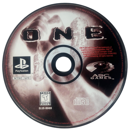 One retro sci-fi action platform shooter game for PlayStation 1 (PS1) disc