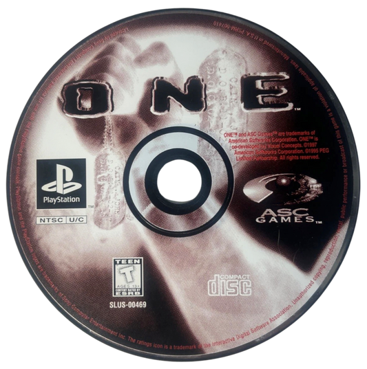 One retro sci-fi action platform shooter game for PlayStation 1 (PS1) disc