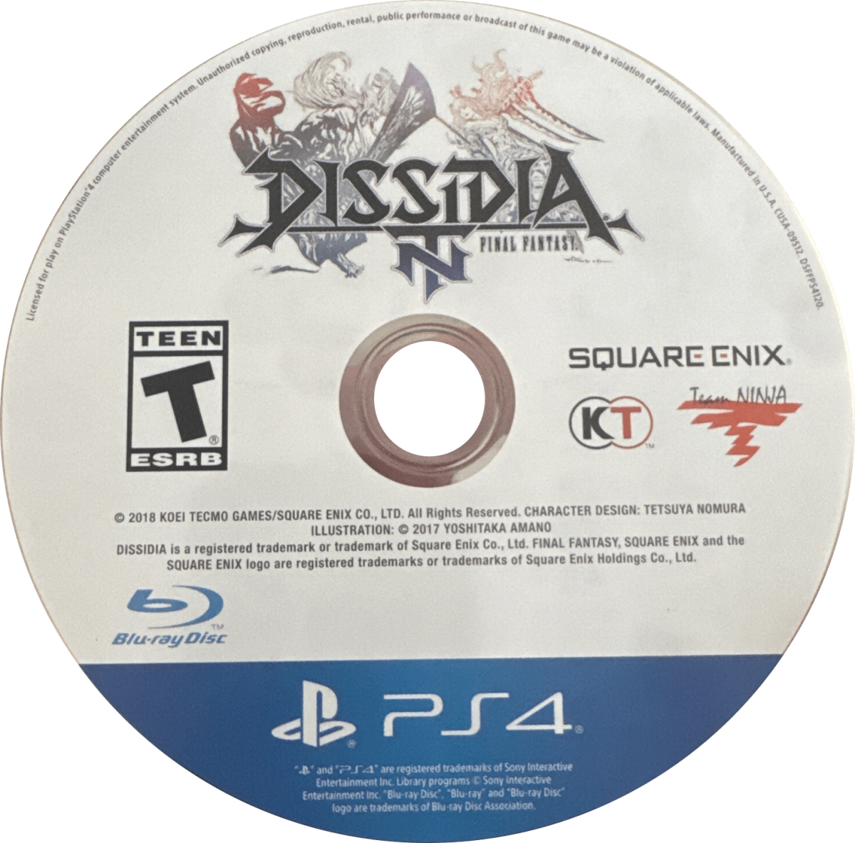Dissidia Final Fantasy NT – PlayStation 4 (PS4) video game disc, fighting RPG by Square Enix