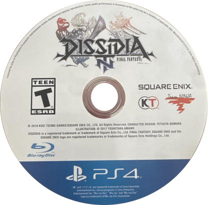 Dissidia Final Fantasy NT – PlayStation 4 (PS4) video game disc, fighting RPG by Square Enix