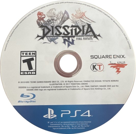 Dissidia Final Fantasy NT – PlayStation 4 (PS4) video game disc, fighting RPG by Square Enix